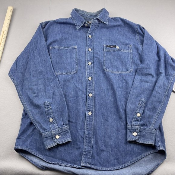 Polo Jeans Co Ralph Lauren  Vintage Button Up Denim Shirt Jacket Mens Size L - Picture 2 of 7